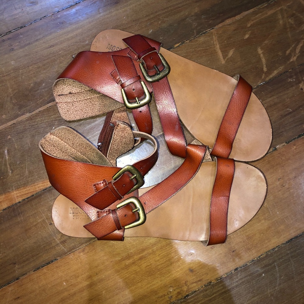 Faux leather strap sandals